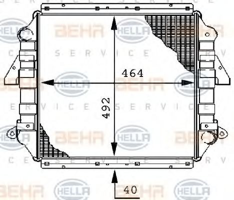 HELLA Engine radiator Article number: 8MK 376 706-331 cheaply