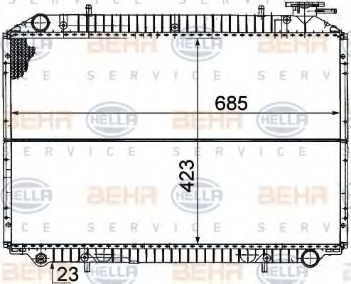 HELLA Engine radiator Article number: 8MK 376 706-431 cheaply