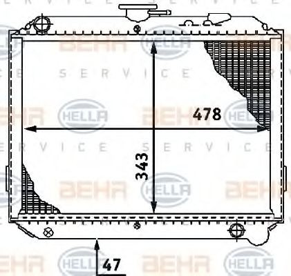 HELLA Engine radiator Article number: 8MK 376 706-581 cheaply