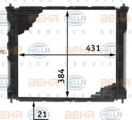 HELLA Engine radiator Article number: 8MK 376 707-091 cheaply