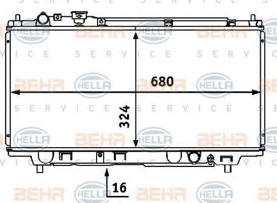 HELLA Engine radiator Article number: 8MK 376 707-474 cheaply