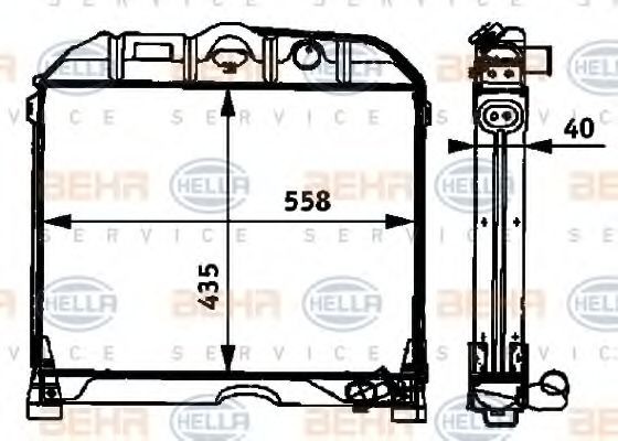 HELLA Engine radiator Article number: 8MK 376 709-041 cheaply