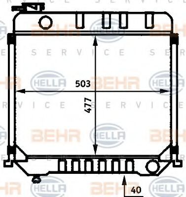 HELLA Engine radiator Article number: 8MK 376 709-391 cheaply