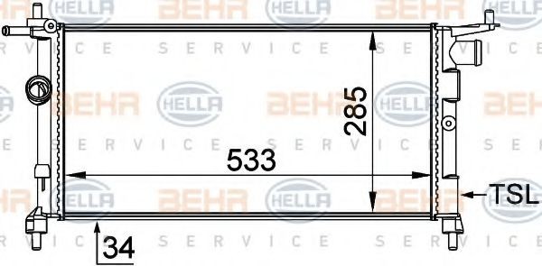 HELLA Engine radiator Article number: 8MK 376 712-004 cheaply