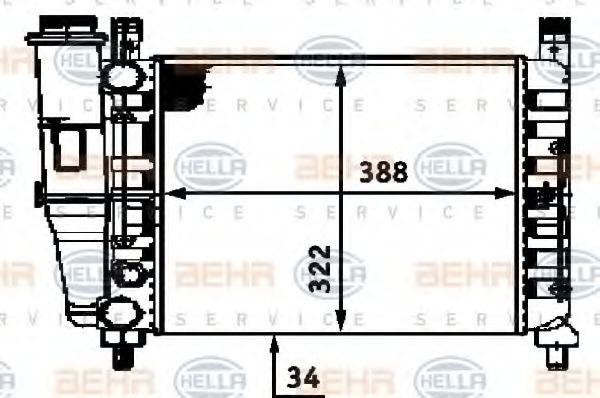 HELLA Engine radiator Article number: 8MK 376 713-521 cheaply