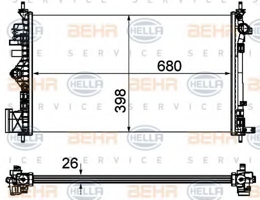 HELLA Engine radiator Article number: 8MK 376 754-331 cheaply