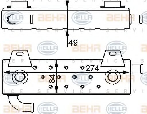 HELLA Engine oil cooler Article number: 8MO 376 725-071 cheaply