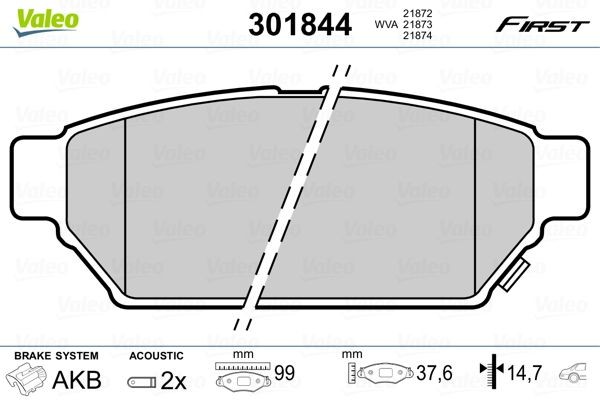 VALEO Piduriklotsid Artikli number: 301844 soodsalt