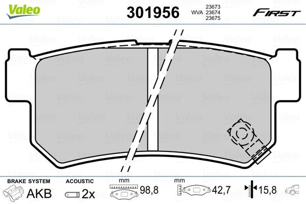 VALEO Brake pad set Article number: 301956 cheaply