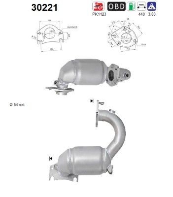 AS Catalytic converter Article number: 30221 cheaply