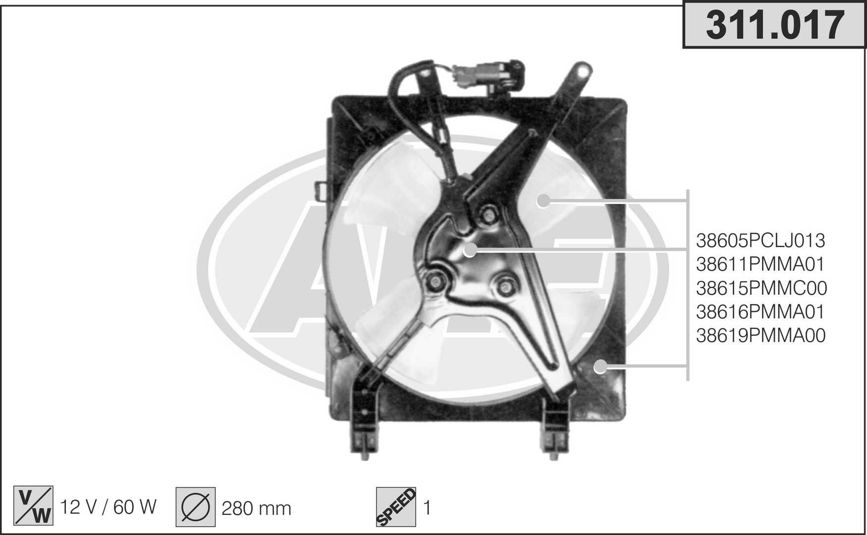 AHE Fan, radiator Article number: 311.017 cheaply