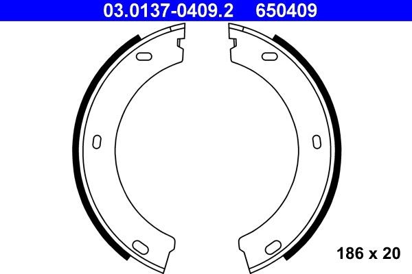 ATE Handbrake shoes Article number: 03.0137-0409.2 cheaply