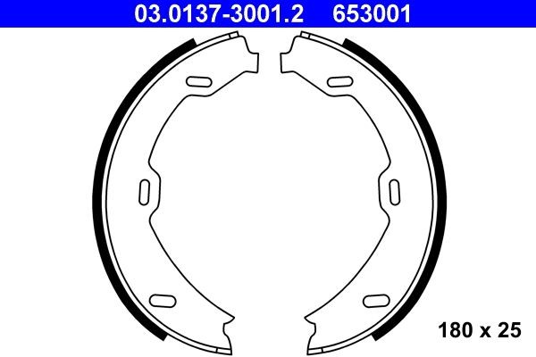 ATE Handbrake shoes Article number: 03.0137-3001.2 cheaply