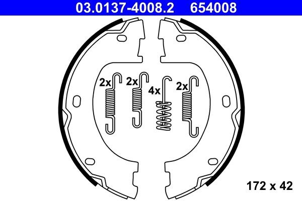 ATE Handbrake shoes Article number: 03.0137-4008.2 cheaply