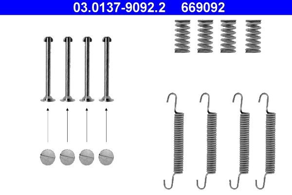 ATE Brake shoe fitting kit Article number: 03.0137-9092.2 cheaply