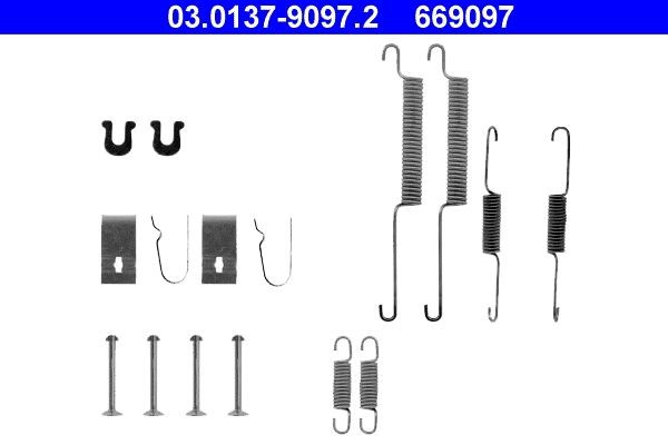 ATE 03.0137-9097.2 Kit accessori, Ganasce freno CIVIC 1.5 i LSi 101 CV Benzina 1996