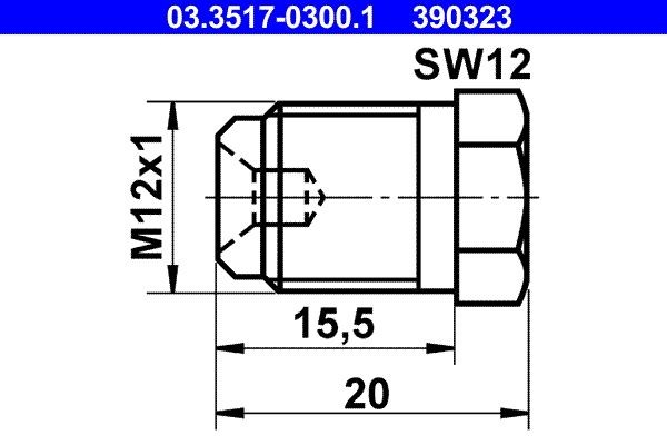 ATE 03.3517-0300.1 Sulgurkruvi, piduri peasilinder LAGUNA 1.8 16V 117 HP Bensiin 2007