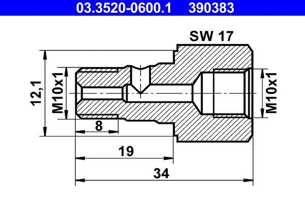 ATE Hollow Screw Article number: 03.3520-0600.1 cheaply