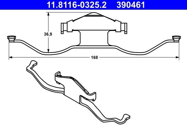 ATE Spring, brake caliper Article number: 11.8116-0325.2 cheaply
