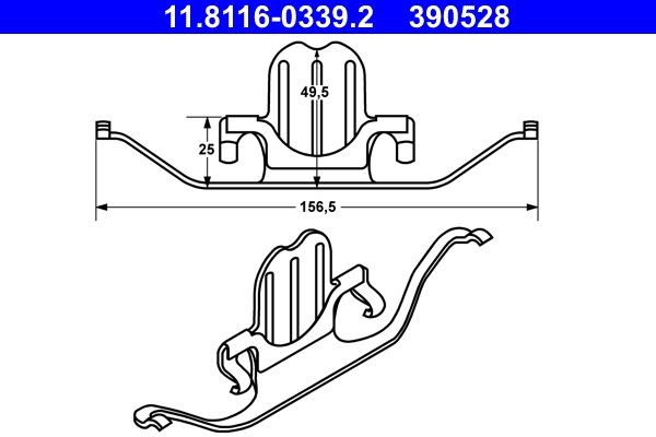 ATE Spring, brake caliper Article number: 11.8116-0339.2 cheaply