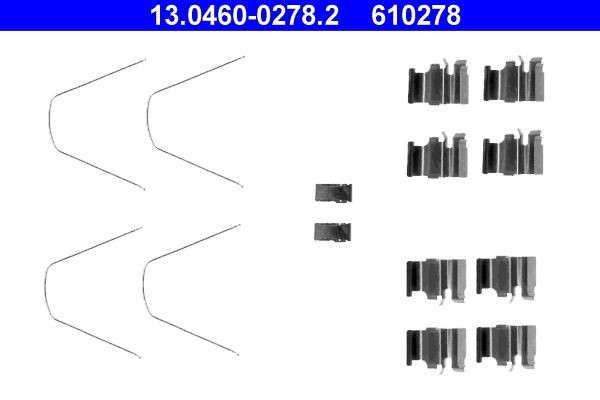 ATE 13.0460-0278.2 Lisakomplekt, ketaspiduriklotsid MX-5 1.8 (NB8C) 140 HP Bensiin 2005