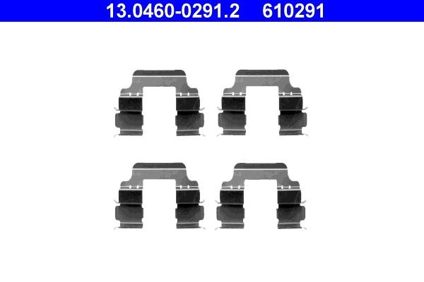 ATE 13.0460-0291.2 Monteringssæt til bremseklodser MICRA 1.4 16V 88 HK Benzin 2010