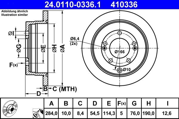 ATE Brake disc Article number: 24.0110-0336.1 cheaply