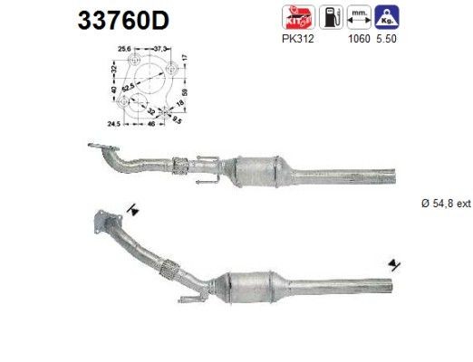 AS Catalytic converter Article number: 33760D cheaply