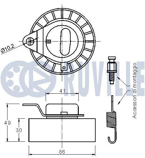 RUVILLE 3452026 Pinguti tald, mootorikett TRANSIT 2.4 DI 90 HP Diisel 2006