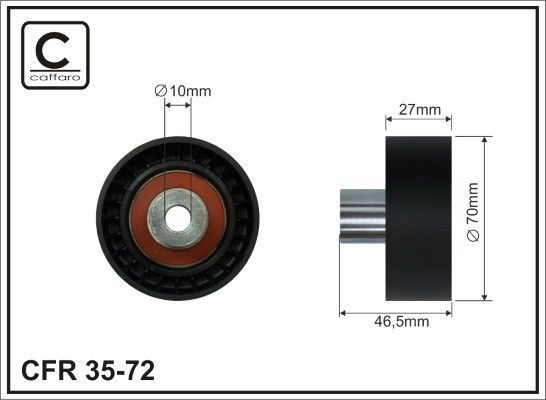 CAFFARO Deflection / Guide Pulley, v-ribbed belt Article number: 35-72 cheaply
