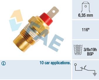 FAE 35102 Temperature Switch, coolant warning lamp H100 2.5 TD 80 PS Diesel 2004