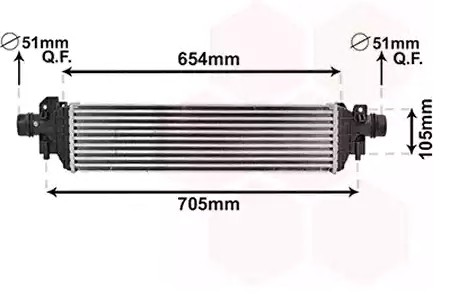 VAN WEZEL Intercooler Article number: 37004664 cheaply