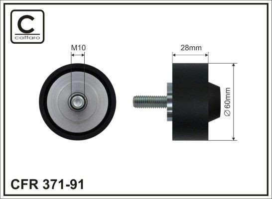 CAFFARO Deflection / Guide Pulley, v-ribbed belt Article number: 371-91 cheaply
