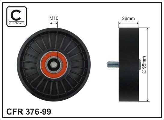 CAFFARO Deflection / Guide Pulley, v-ribbed belt Article number: 376-99 cheaply