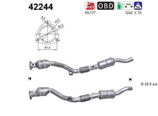 AS Catalytic converter Article number: 42244 cheaply