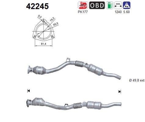 AS Catalytic converter Article number: 42245 cheaply