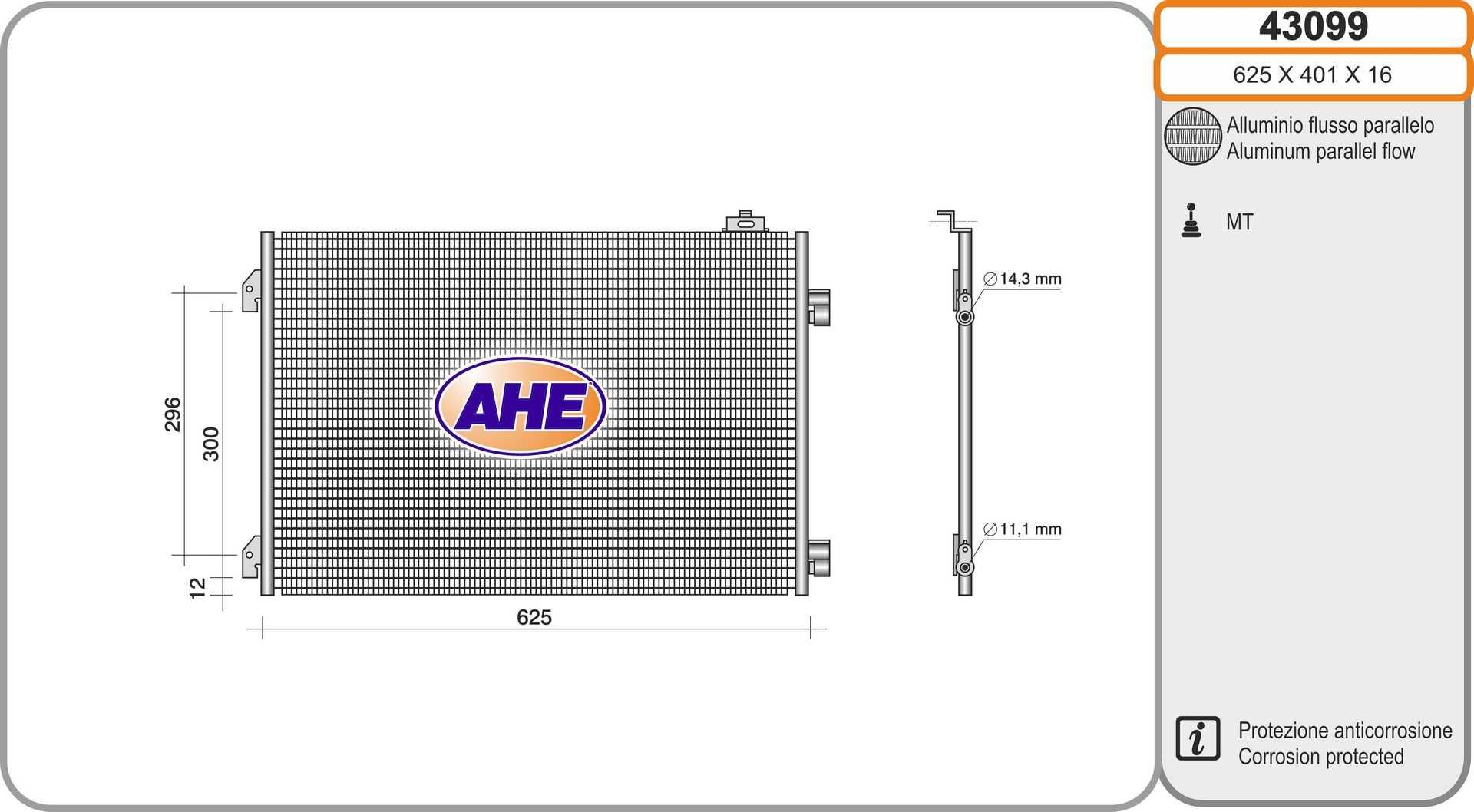 AHE Air conditioning condenser Article number: 43099 cheaply