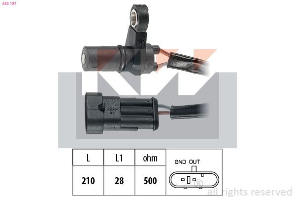 KW 453 107 RPM Sensor, automatic transmission ASTRA 2.0 i 115 PS Petrol 1998
