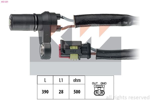 KW 453 231 RPM Sensor, automatic transmission ASTRA 2.0 i 115 PS Petrol 1998