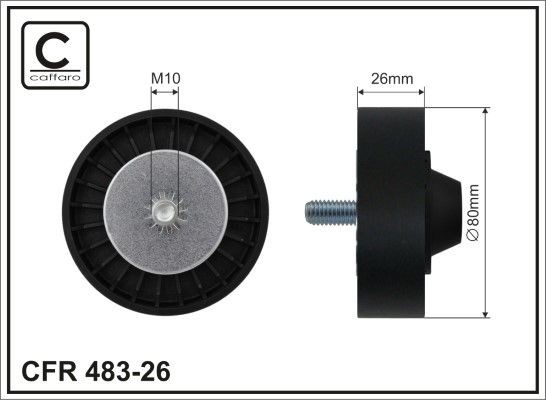 CAFFARO Deflection / Guide Pulley, v-ribbed belt Article number: 483-26 cheaply