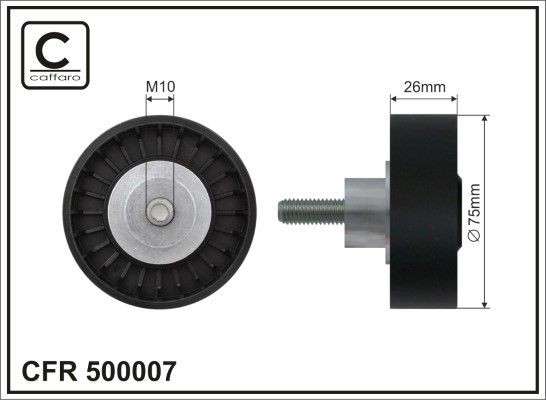 CAFFARO Deflection / Guide Pulley, v-ribbed belt Article number: 500007 cheaply