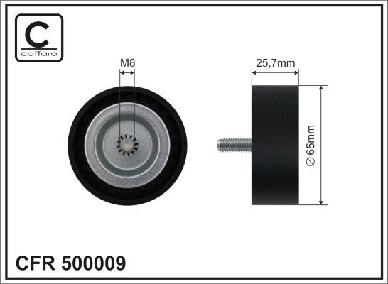 CAFFARO Deflection / Guide Pulley, v-ribbed belt Article number: 500009 cheaply