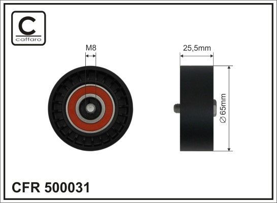 CAFFARO Deflection / Guide Pulley, v-ribbed belt Article number: 500031 cheaply