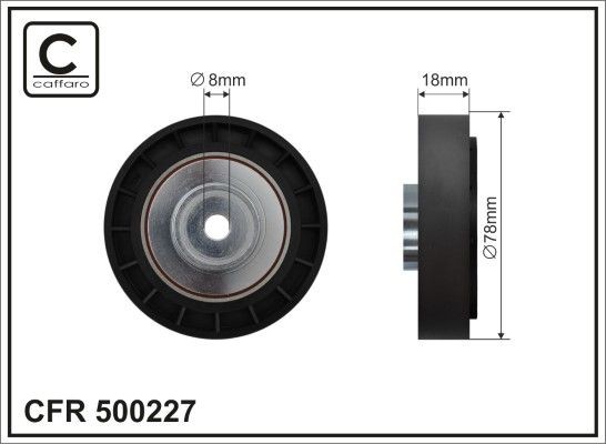 CAFFARO Deflection / Guide Pulley, v-ribbed belt Article number: 500227 cheaply
