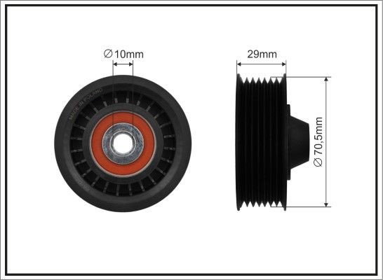 CAFFARO Deflection / Guide Pulley, v-ribbed belt Article number: 500250 cheaply