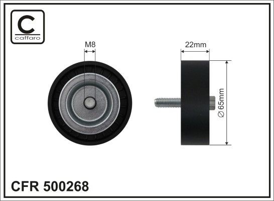 CAFFARO Deflection / Guide Pulley, v-ribbed belt Article number: 500268 cheaply