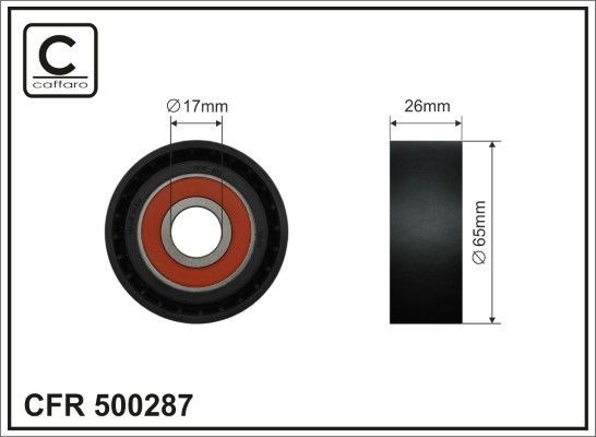 CAFFARO Deflection / Guide Pulley, v-ribbed belt Article number: 500287 cheaply