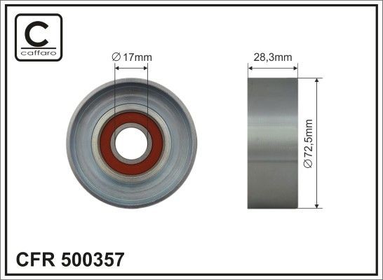 CAFFARO Deflection / Guide Pulley, v-ribbed belt Article number: 500357 cheaply