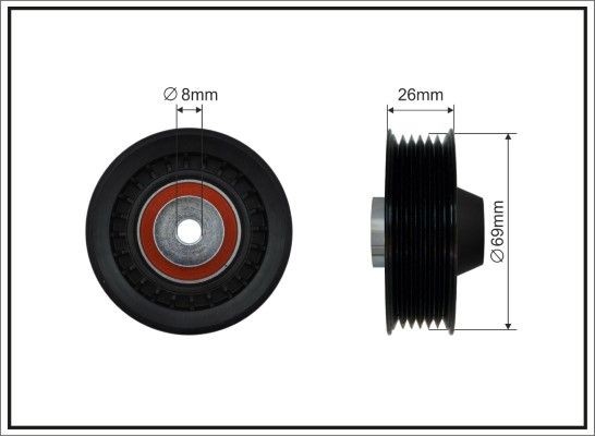 CAFFARO Deflection / Guide Pulley, v-ribbed belt Article number: 500360 cheaply