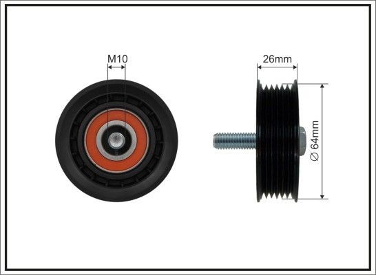 CAFFARO Deflection / Guide Pulley, v-ribbed belt Article number: 500411 cheaply
